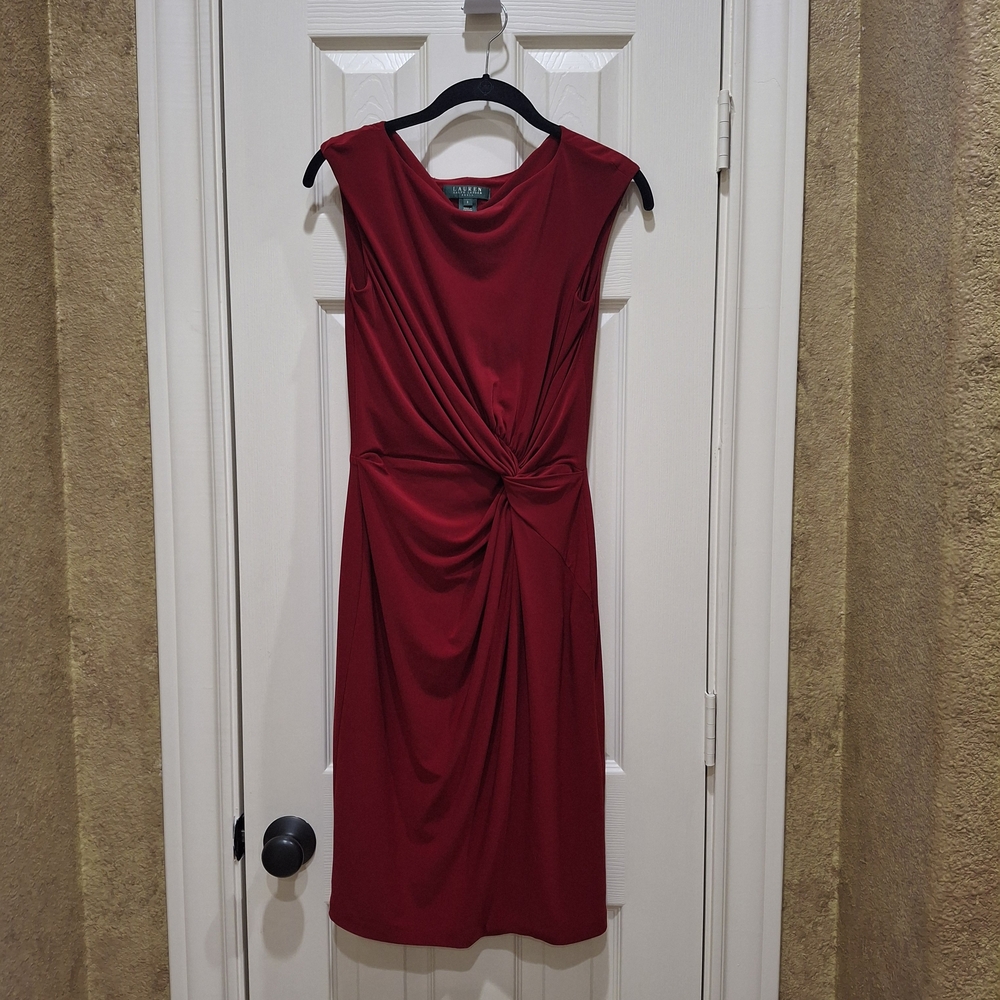 Ralph Lauren Rich Burgundy Midi Dress